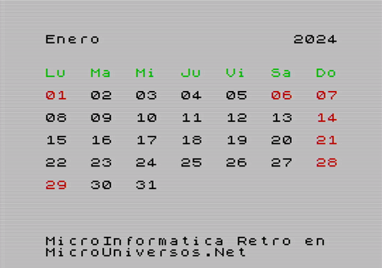 Calendario 2024